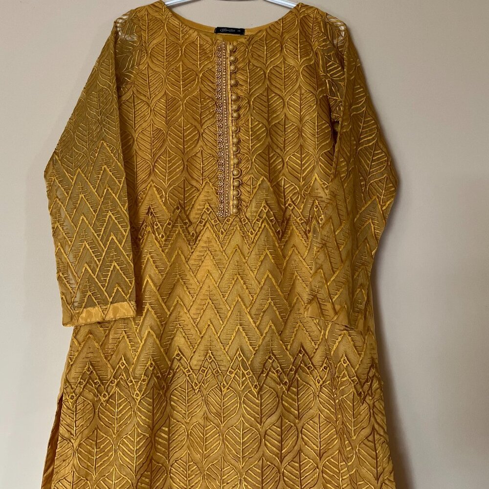 3 Piece Organza Fully Embroidered Organza Formal Suit - Pakistani / Indian